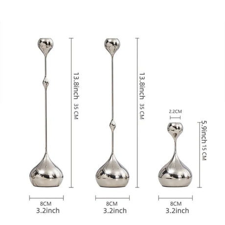 Silver Candle Holder, Metal Candlestick Romantic Art Table Decoration For Home Dining , Wedding Photography Props