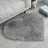 30x40cm Small Size Heart Shaped Fluffy Rug Shaggy Faux Wool Carpet Sofa Cushion Living Room Bedroom Decorative Floor Mats