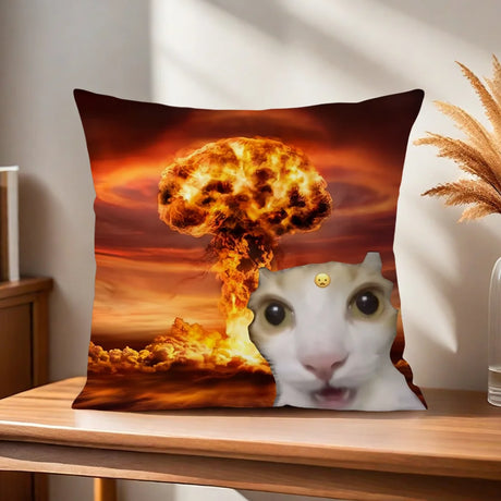 Cushion Cover Comfort Soft Cat Funny Pillowcase Sofa Meme Living Room Home Gift Office Decor Protective Covers