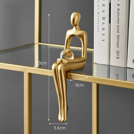 Light Luxury Human Body Art Ornament Decorate Abstract Resin Creative Golden Arts And Crafts Home Office Business Originality