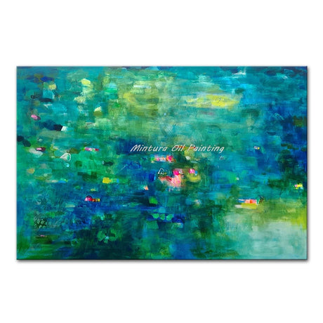 Mintura,Handpainted Abstract Color Block Oil Painting on Canvas Frameless Poster Wall Art Picture Modern Home Decoration Artwork
