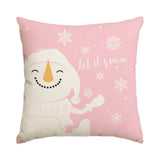 1/4pcs Christmas Pillow Cover, Pink Printed Cushion Cover, Farmhouse Decorative Sofa, Christmas Decoration (without Pillow Core)