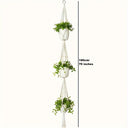 1pc, Macrame Double Plant Pendant Indoor Outdoor, 2 Tier/3Tier Hanging Planter Basket Cotton Rope With Beads 49 Inches/70 Inches