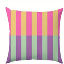 Vibrant Geometric Stripe Pillow Covers, Machine Washable with Zip Closure | Ideal for Living Room Sofa & Bedroom Decor