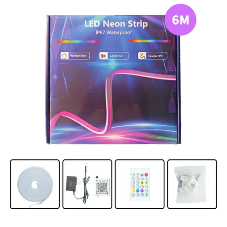 Neon Rope Light, Flexible Led Lights Control with App/Remote, Multiple Modes, Ip65 Outdoor Waterproof, Music Sync Light Strip for Bedroom