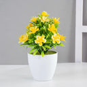 1pc Artificial Potted Plant Small Bonsai Flowers Pot Simulated Tree Ornaments Wedding Home Hotel Office Table Decor Fake Plants