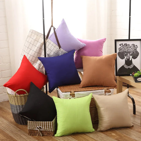Candy Color Cushion Cover Solid Color Pillow Case Cover Decorative Pillowcase Seat Car Cushion Cover Pillow Case Home Supply