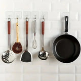 5-30pcs Transparent Stainless Steel Self-Adhesive Hooks Bathroom Towel Clothes Storage Sticker Hook Key Hangers Storage Holder