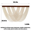 Handwoven Cotton Rope Wall Art Canvas Large Boho Macrame Tapestry for Living Room Bedroom Home Decor White