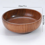 1Pc Stackable Solid Wood Bowl / Available in Large and Small Sizes / Household Wooden Bowl for Salad / Rice / Soup Noodles