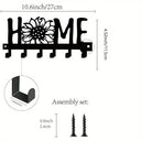 "Home Love" Shaped Key Holder with Hooks - No-Drill Wall Mount, Metal Organizer for Living Room Decor,Key Rack | Key Hanger Wall