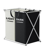 1 PC Large Laundry Hamper 3 Sections Divided Laundry Basket Foldable Washing Bin Dirty Cloth Storage Bag