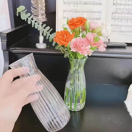 Nordic Transparent Plastic Vase Flower Arrangement Container Creative Hydroponic Plant Flower Vases Home Living Room Desk Decor
